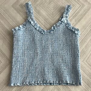 Katie J NYC Girls Light Blue Ruffled Tank Top - Size XL